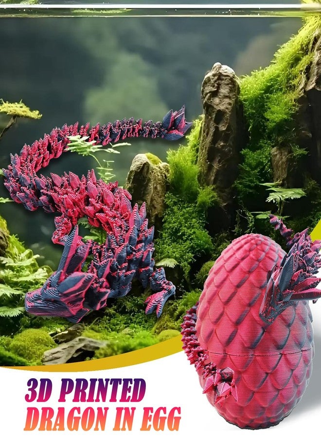 NUDFSY 3D Printed Dragon, Red, Miniature Figure, 3D Printed Toys, Dragon Egg, Desktop Decoration - Image 3